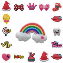 100 pcs Estilo Mix Doce Bebê sapato PVC acessórios encantos da sapata sapato DIY decoração para croc jibz favor crianças kawaii bonito X-presente x-mas 2024 - compre barato