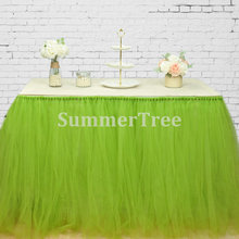 Light Green 100cm Tulle Table Skirt Wonderland Table Tutu Skirting Wedding Birthday Baby Shower Home Banquet Party Decoration 2024 - buy cheap