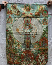 36 inch Silk embroidery 1000 Arms Guanyin Nymph Thangka Paintings Mural-6354 2024 - buy cheap