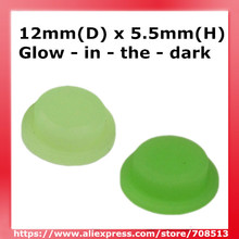 12mm(D) x 5.5mm(H) Glow-in-the-dark Silicone Tailcaps - Green / Green Fluorescent Light (10 pcs) 2024 - buy cheap