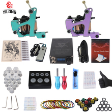 YILONG Professional Complete Tattoo Kit 2 Top Machine Gun 100mix ink cup 10 Needle Power Supply 2024 - buy cheap
