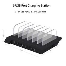 Usb charging station for samsung iphone desktop charge stand for ipad huawei new quick multi 6 port charge dock EU US UK AU Plug 2024 - buy cheap