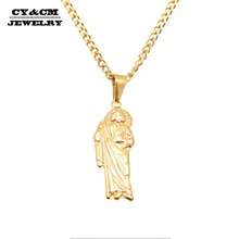 CY&CM Men Women Hip Hop Crutch Jesus Piece Pendant Iced Out Vintage Gold Color Stainless Steel Necklace Jewelry Drop Shipping 2024 - buy cheap