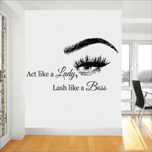 Wall Art Stickers Eyelashes Lashes Wall Decals Eyebrows Brows Beauty Salon Wall Decal Sticker Eye Quote Make Up Home Decor L783 2024 - buy cheap