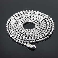 Ожерелье с посеребренным шариком, цепь 70 см (27 дюймов), 2 мм, соединитель из бисера 2 мм, ожерелье из серебра, 20 шт./лот 2024 - купить недорого