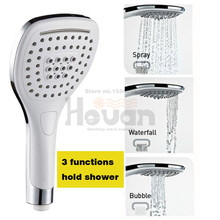 Bathroom shower set accessories ABS material 3 funchions water-saving fashion square hand hold spray shower head 2024 - buy cheap