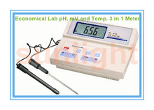 Economical Lab pH mV and Temperature 3 in 1 Meter 0.00-14.00pH with Calibration Solution 2024 - buy cheap