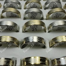 Anel dourado e prateado com 300 peças por atacado aço inoxidável anéis com frete grátis rl115 2024 - compre barato