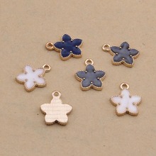 10pcs/lot Fashion Charms Zinc Alloy Enamels Drop Oil Flower Pendant Accessories DIY Necklace Earring Jewelry Accessories 2019 2024 - buy cheap