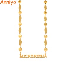 Anyo micronésia colar com pingente, joias para mulheres meninas cor dourada corrente de bola presentes da moda #067121 2024 - compre barato