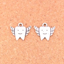 63Pcs Antique Silver Plated tooth fairy teeth Charms Diy Handmade Jewelry Findings Accessories 20*18mm 2024 - buy cheap