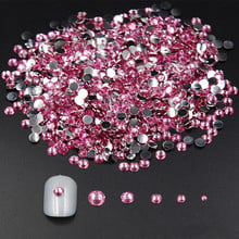 Mixed Sizes 2000pcs Nail Pink Color Acrylic Rhinestones For Nails Metal Caviar Design Wheel Charms 3D Decorations Nail Art 2024 - buy cheap