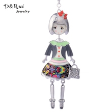 D & Rui Jewelry French Paris Doll Necklace Long Chain Alloy Doll Pendant Fashion Jewelry For Women 2017 News Accessories 2024 - buy cheap