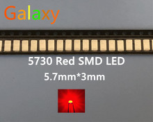 Chip de díodo led, 5630/5730 smd/smt, luz vermelha, 5730 smd, 2.0 v, 2.6v, 5730 nm, 200 peças 2024 - compre barato