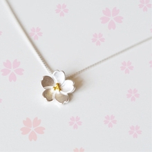 Flor de Cerezo hecho a mano, cadena de clavícula literaria Original, regalo de flores, collar femenino de temperamento de Plata de Ley 925, SNE137 2024 - compra barato