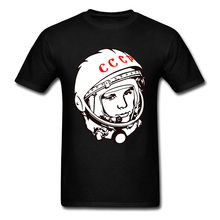 USSR CCCP Russian Soviet Tshirt Cosmonaut Yuri Gagarin Men Tees Brand New Fashion Casual Tops Tees Funny Novelty T-Shirt Cotton 2024 - buy cheap