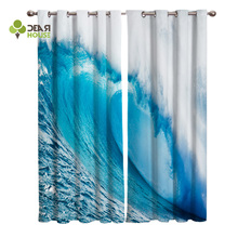 Curtains Huge Surf Roll Landscape Window Curtain Living Room Bedroom Home Decoration Panel Window Treatment 2024 - buy cheap