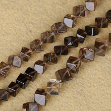 Diagonal Cube Brown Smoky Quartzs Beads For Jewelry Making Beads Bracelets For Women & Man 15'' Needlework DIY Beads Trinket 2024 - buy cheap