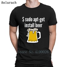 Забавный подарок Linux установить пиво Футболка Летний стиль футболки топы милый тонкий хип-хоп Дизайнер веселый популярный Европейский размер веселый 2024 - купить недорого