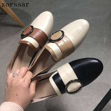 Zorssar Brand 2019 Spring New Genuine Leather Ladies Flats Casual Shallow Soft Women Footwear Comfortable Flat loafers Shoes 2024 - buy cheap