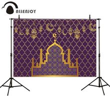 Allenjoy-fondo de fotografía Eid al-fitr, damasco, castillo dorado, ramadán, sesión de fotos, photocall, accesorio personalizado 2024 - compra barato
