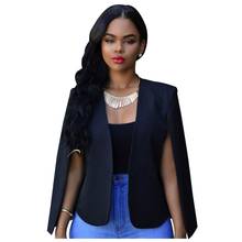 Women's New Fashion Spring Autumn Business Slim Long Cape Blazer Coat Ladies Cloak Cape OL Suit Jacket Coat Elegant Outwear 2024 - buy cheap