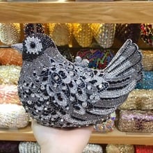 XIYUAN BRAND colorful bird shape Crystal Diamond Women Metal Clutches Evening Bag Wedding Party Prom Handbag Minaudiere Purse 2024 - buy cheap