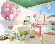 Beibehang papel de parede 3d personalizado com balão de ar quente pintado à mão para sala de estar quarto de criança fundo 3d 2024 - compre barato