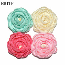 5pcs/lot 2.4'' Burned Camelia Satin Flower with Stamen 6cm Chic Fabric Flower Kids Headwear Apparel Shoes DIY Accessory TH284 2024 - buy cheap