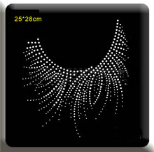 2pc/lot Sweater neckline patches hot fix motif iron on crystal transfers design iron on rhinestone motifs 2024 - buy cheap