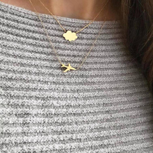 Airplane Pendant Cloud Necklace Female Gold Double Layer Chain Choker Women Necklaces Personality Party Jewelry Accessories Gift 2024 - buy cheap