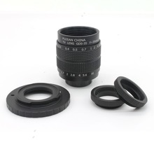 Frete grátis lente para câmera-35mm f1.7 cor preta cctv + montagem c + 2 anéis ring para nikon 1 v1 j1 v2 j2 2024 - compre barato