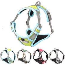 New Reflective Nylon Large pet Dog Harness All Weather Service Dog Vest Padded Adjustable Safety Vehicular Lead For Dogs Pet 2024 - buy cheap