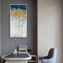 Handpainted Abstract Gold Flowers Landscape Modern Wall Home Wall Pictures Oil Painting on Canvas For Living Room Decor 2024 - buy cheap