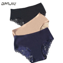 Hot Luxury Seamless Delicate Lace Women Panties Sexy Hollow Breathable Soft Lady Breifs High Quality Imitation Silk Underwear 2024 - buy cheap