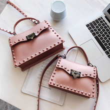 Elegant Female Tote bag 2021 Fashion New High Quality PU Leather Women's Designer Handbag Rivet Lock Shoulder Messenger Bag 2024 - buy cheap