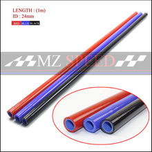 Tubo de gel de sílice para motor de coche, tubo Universal de alta temperatura, 3 capas de poliéster, 1 metro, 24mm, azul y rojo 2024 - compra barato