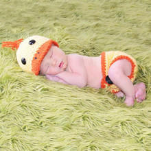 Lovely Duck Design Baby Photography Props Newborn Crochet Knit Costume Infant Baby Duck Hat Diaper Kids Handmade Animal Set 2Pcs 2024 - buy cheap