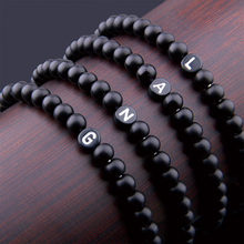 Matte Natural Stone DIY 26 Beads Letters Bracelets for Women Men Fashion Jewelry Name Friendship Lucky Bracelet Kids Family Gift 2024 - buy cheap