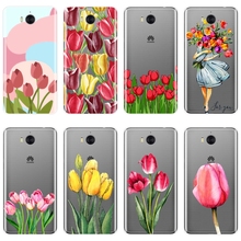 Flower Girl Tulip Phone Case For Huawei Y3 Y5 Y6 II Y7 Pro Silicone Soft Back Cover For Huawei Y5 Y6 Y7 Prime 2017 2018 Y9 2019 2024 - compre barato