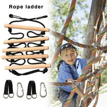 Wooden Climbing Rope Ladder Swing For Children Climbing Fun Toy Kids Sport Rope Swing Safe Fitness Toys Equipment Outdoor Garden 2024 - buy cheap