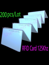 Tarjeta inteligente RFID EM4100 TK4100, tarjeta de PVC de proximidad, 125Khz, 200 unids/lote 2024 - compra barato
