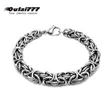 2019 stainless steel men bracelet on hand link chain charm Byzantium gifts for male mens chain link bracelets hip hop rock style 2024 - buy cheap