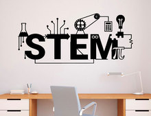 STEM-pegatina de vinilo para pared, diseño artístico de ciencia, tecnología, escuela, aula, decoración Interior, papel tapiz autoadhesivo 3R05 2024 - compra barato