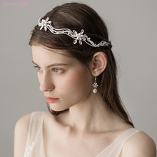 Jonnafe-Cuentas de perlas para mujer, flores para boda cinta para el pelo de enredadera, Tiara de novia hecha a mano, joyería para el pelo 2024 - compra barato