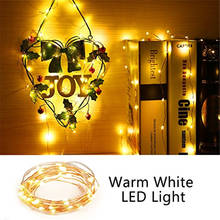 ECLH 2M 5M 10M 100 Led Strings Copper Wire 3XAA Battery Operated Christmas Wedding Party Decoration LED String Fairy Lights 2024 - buy cheap