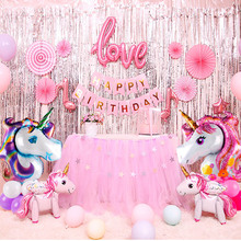 Balões de unicórnio para crianças, balão colorido de alumínio de hélio para festa infantil, decoração de festa de aniversário, comemoração, casamento 2024 - compre barato