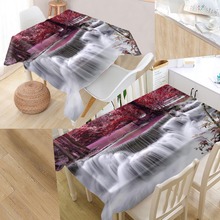 Custom Waterfall Pattern Tablecloth Waterproof Oilproof Rectangular Home Wedding Tablecloth Textiles 2024 - buy cheap