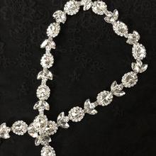 1 Yard Stunning Crystal Rhinestone Trim Silver Stone Chain Applique Wedding Bridal Dress Trim Decoration 14mm 2024 - buy cheap