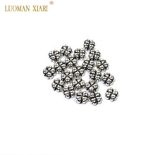 Wholesale 20/50 pcs Lot Vintage  Silvery Alloy Spacer Beads Leaf Clover  Beads Charms DIY For Jewelry Making Bracelet 7.5 mm 2024 - buy cheap